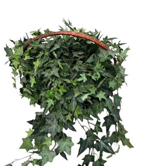 Set Of 2 Gold Leaf Collection Silk Artificial English Ivy Basket - Picture 3 of 11